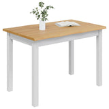 Dining Table EKAI White 112 x 70 x 76.5 cm Solid Pine Wood 42037008