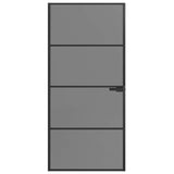 Interior Door 93 x 201.5 cm Tempered Glass and Aluminium 42054103