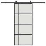 Sliding Door with Hardware Set Black 90x205 cm ESG Glass 3375951