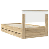 Bed Frame with Drawer Sonoma Oak 100 x 200 cm Engineer Wood 3410737
