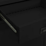 Office Cabinet Black Steel Medium Height-Adjustable Shelves 336411