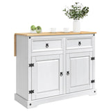 Kitchen Trolley 2 pcs White and Honey Wax 112 x 70 x 91.5 cm 3425385