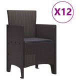 Garden Dining Set 13 pcs Brown and Anthracite 3378620