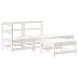 4 Piece Garden Lounge Set White Solid Wood Pine 3186495