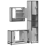 ZNTS 3 Piece Bathroom Furniture Set Grey Sonoma Engineered Wood 3301103