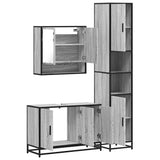 ZNTS 3 Piece Bathroom Furniture Set Grey Sonoma Engineered Wood 3301103