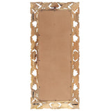 Hand Carved Mirror Brown 110x50 cm Solid Mango Wood 321640