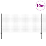Welded Wire Fence 10 x 1 m PVC-Coated Steel Grey Mesh 3336057