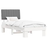 Bed Frame with Upholstered Headboard Light Grey 90 x 200 cm 877518