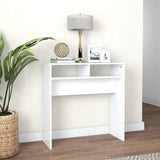 808296 Console Table White 78x30x80 cm Engineered Wood