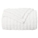 Throw Blanket White 240 x 220 cm Fleece 42016935
