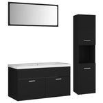 ZNTS Bathroom Furniture Set Black Engineered Wood 3071154