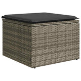 2 Piece Garden Sofa Set with Cushions Grey Poly Rattan Acacia 3328683