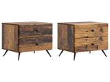 Bedside Cabinet with Drawer 2 pcs Old Wood 43 x 34.5 x 47.5 cm 895462