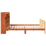 ZNTS Bookcase Bed without Mattress Wax Brown 200x200 cm Solid Wood Pine 3309976
