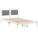 Bed Frame Light Grey 120 x 200 cm Solid Pine Wood 878193