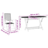 Garden Dining Set Folding 7 pcs Grey Solid Acacia Wood 3375733