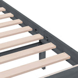 3100980 Bed Frame without Mattress Grey Solid Wood 200x200 cm