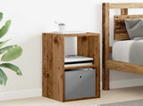 Bedside Table with Drawer 2 pcs Old Wood 30.5 x 27 x 59.5 cm 8000625
