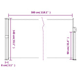 ZNTS Retractable Side Awning Dark Green 140x300 cm 4004305