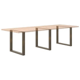 Dining Table Legs U-Shaped 3 pcs Natural Steel 90x cm Steel 4013211
