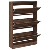 Shoe Cabinet Brown Oak 80x21x125.5 cm Engineered Wood 839930