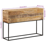 Console Table 110x30x75 cm Solid Wood Rough Mango and Iron 376066