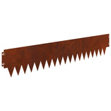 Lawn Edging 10 pcs 103 x 20 cm metal Rusty 8008284
