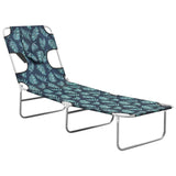 Sun Lounger Leaves print Sturdy steel frame, fabric 310334