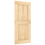 Sliding Door with Hardware Set 90x210 cm Solid Wood Pine 3203239
