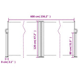 Retractable Side Awning Red 120x600 cm 4004597