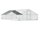 Large Hen Coop, Galvanised Walk In Chicken Run with Cover, 6 x 3 x 2m, Silver T3398P553219