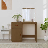 Dressing Table with LED Honey Brown 95x50x133.5 cm Solid Wood Pine 820095