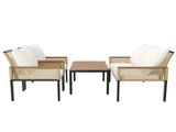 Garden lounge set, garden furniture set with comfortable cushions, double sofa, 2 armchairs and N606P239503A
