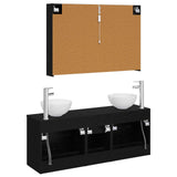 Bathroom Furniture Set 4 pcs Black Oak 3406704