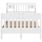 ZNTS Bed Frame without Mattress White 120x190 cm Solid Wood Pine 3323279