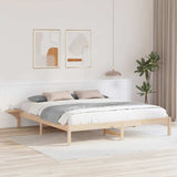 Bed Frame Natural 200 x 200 cm Solid Pine Wood 873175