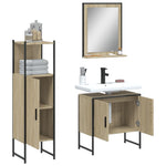 ZNTS 3 Piece Bathroom Cabinet Set Sonoma Oak Engineered Wood 3214345