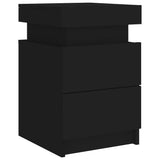 ZNTS Bedside Cabinet with LED Lights Black 35x39x55 cm 836751