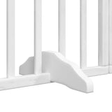 Dog Gate with Door Foldable 9 Panels White 450 cm Poplar Wood 3155591