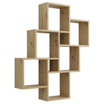 ZNTS FMD Wall-mounted Shelf with 8 Compartments Artisan Oak 429424