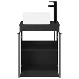 Bathroom Furniture Set Black Engineered Wood 3404223