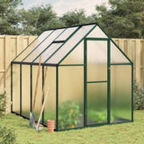 Greenhouse with Base Frame Green 224x169x195 cm Aluminium 4005835