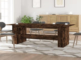 Dining Table Smoked Oak 180x90x76 cm Engineered Wood 838192