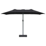 Garden Parasol Black 385 x 209 x 244 cm Polyester 42003289