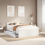 Bed Frame without Mattress with Headboard White 140x190 cm Solid Wood Pine 3308778
