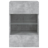 TV Wall Cabinet with LED Lights Concrete Grey 40x30x60.5 cm 837084