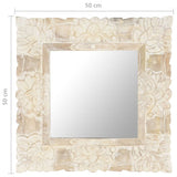 Mirror White 50x50 cm Solid Mango Wood 321632
