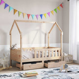 Kids Bed Frame with Drawers without Mattress 80x160 cm Solid Wood 3302041