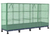 Garden Planter with Greenhouse Cover&Wheels 4 pcs Blue Grey PP 3423140